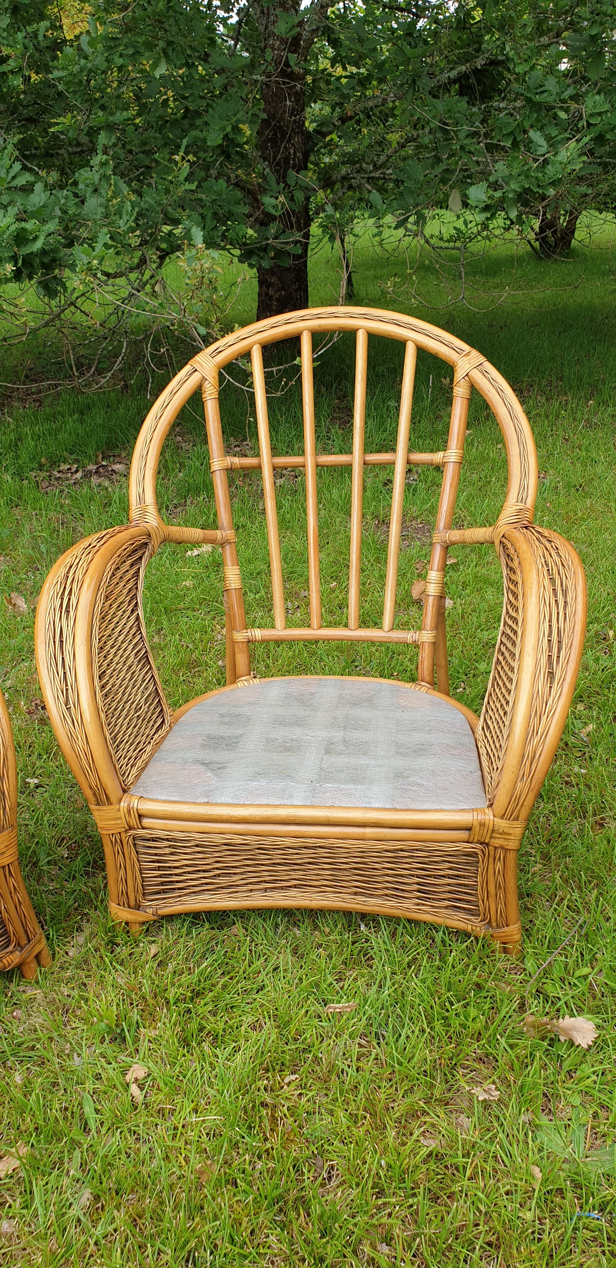 Rattan and vintage bamboo lounge