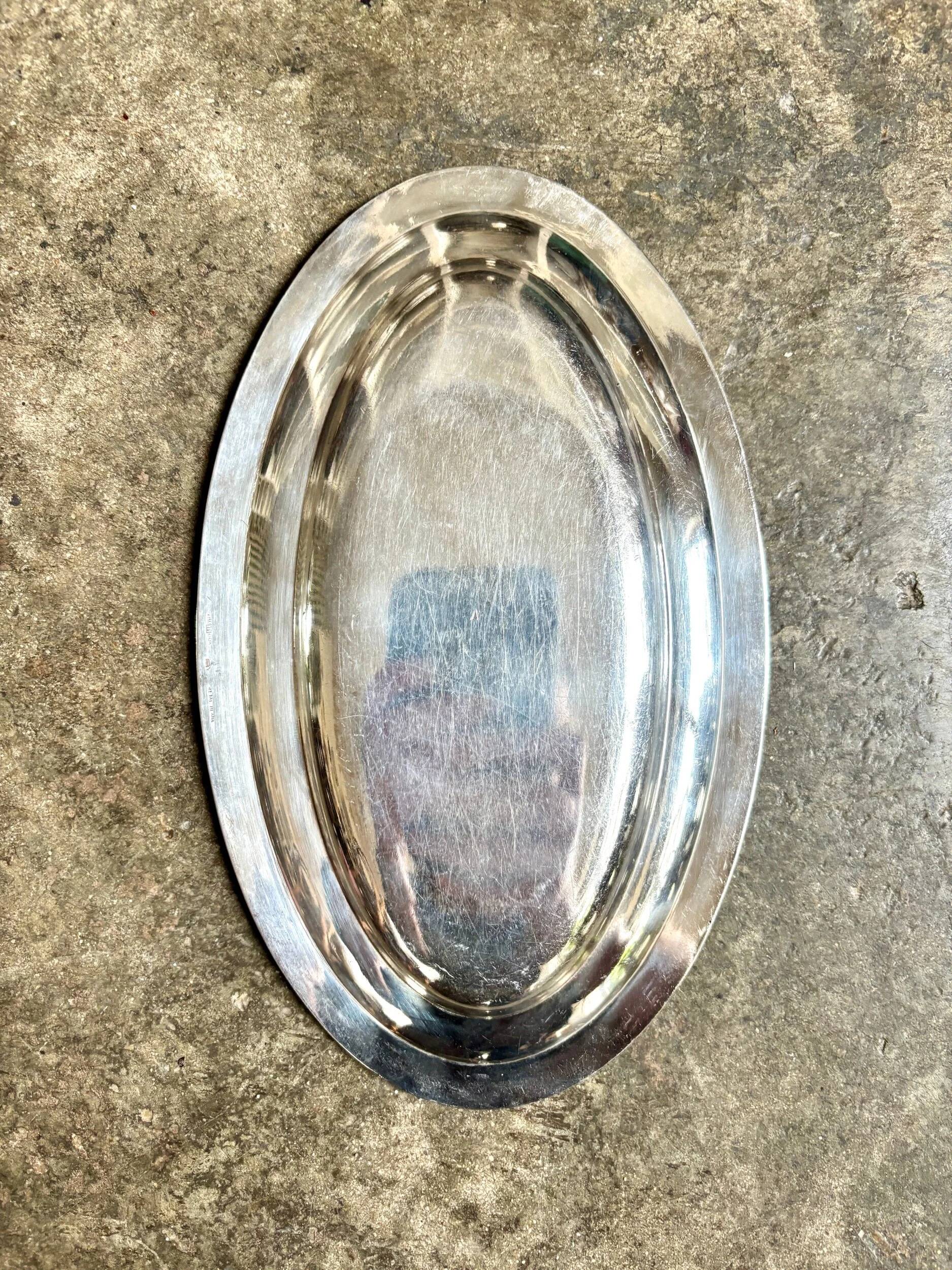 Silver-plated metal dish