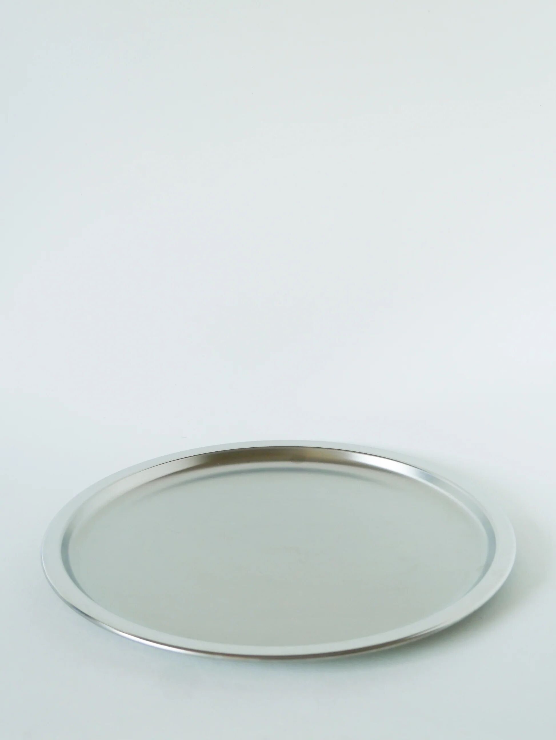 Large round stainless steel platter, Guy Degrenne, 1970