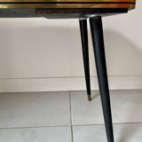 Formica/Terrazzo coffee table with brass compass legs