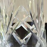 Crystal soliflore vase. Crisscross/leafy patterns. High 24 cm