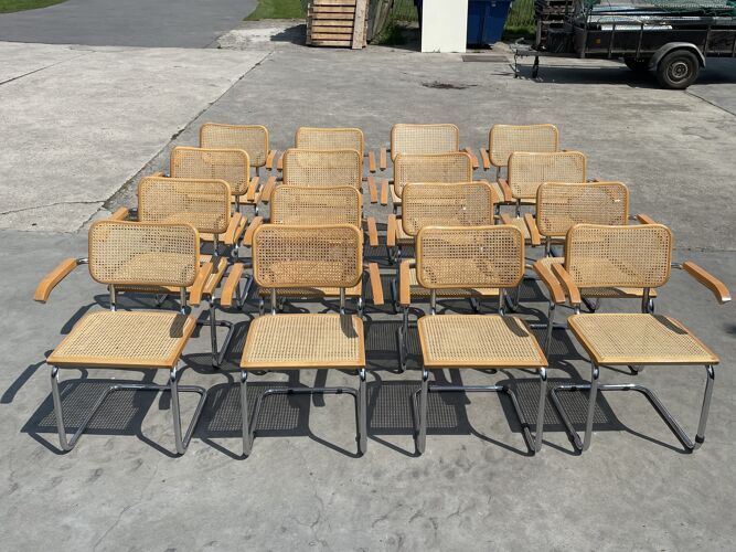 Set of 4 Cesca model armchairs by Marcel Breuer