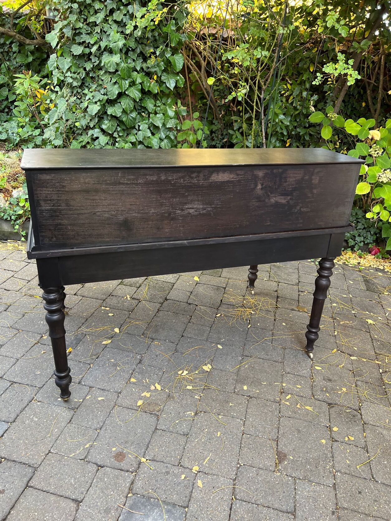 Flat desk louis philippe style in blackened pear tree