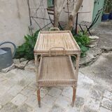 Rattan side table