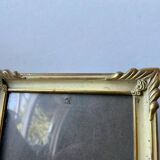 Art deco  metal picture frame 14 cm x 11  convex glass