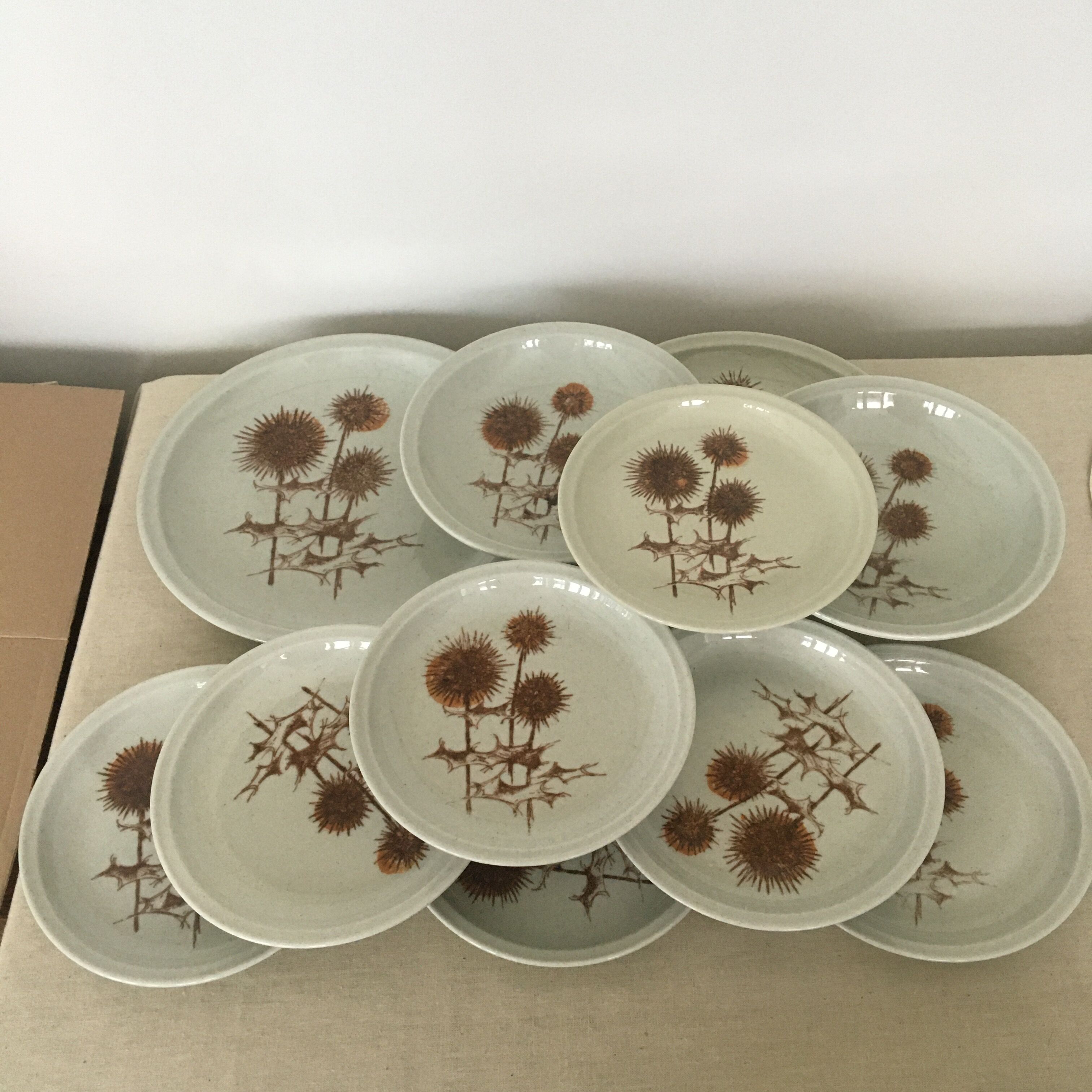 Set de 11 assiettes et plat en grès Chardon Sarreguemines