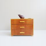 Boîte en bois avec tiroirs, boîte à bijoux années 1960