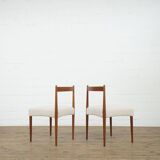 Ensemble de 6 chaises en teck avec nouveau tissu bouclé