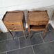 Pair of Louis XV style oak bedside tables