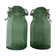 Lot of two old green jars