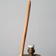 Bamboo and rattan table lamp with woven shade, 1950s