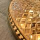 Large vintage ceiling lamp in chiseled glass and brass 34 cm