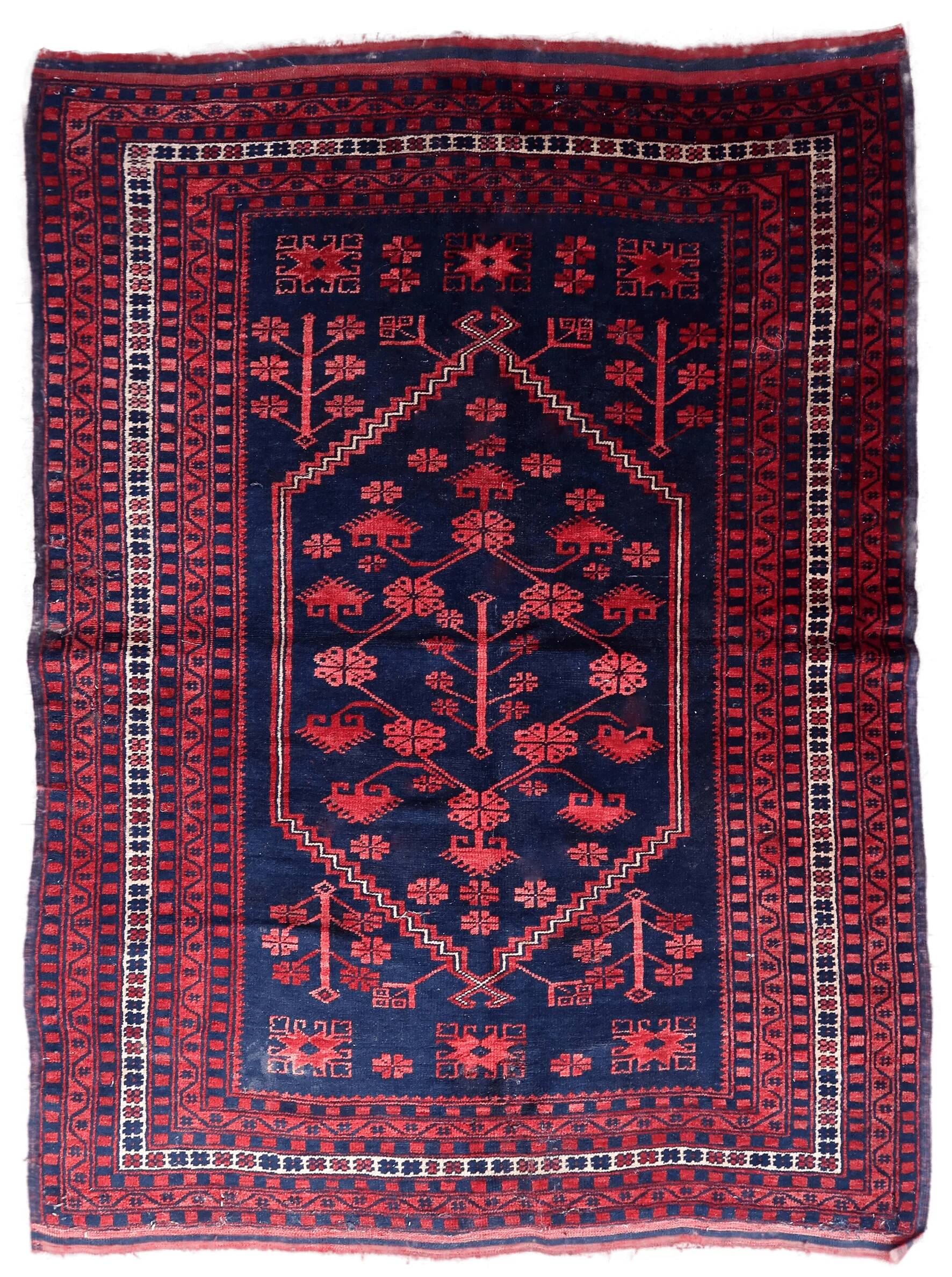 Handmade vintage Caucasian Karabagh rug 120cm x 179cm, 1940s