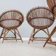 Mid century rattan shell-shaped chairs 1950s