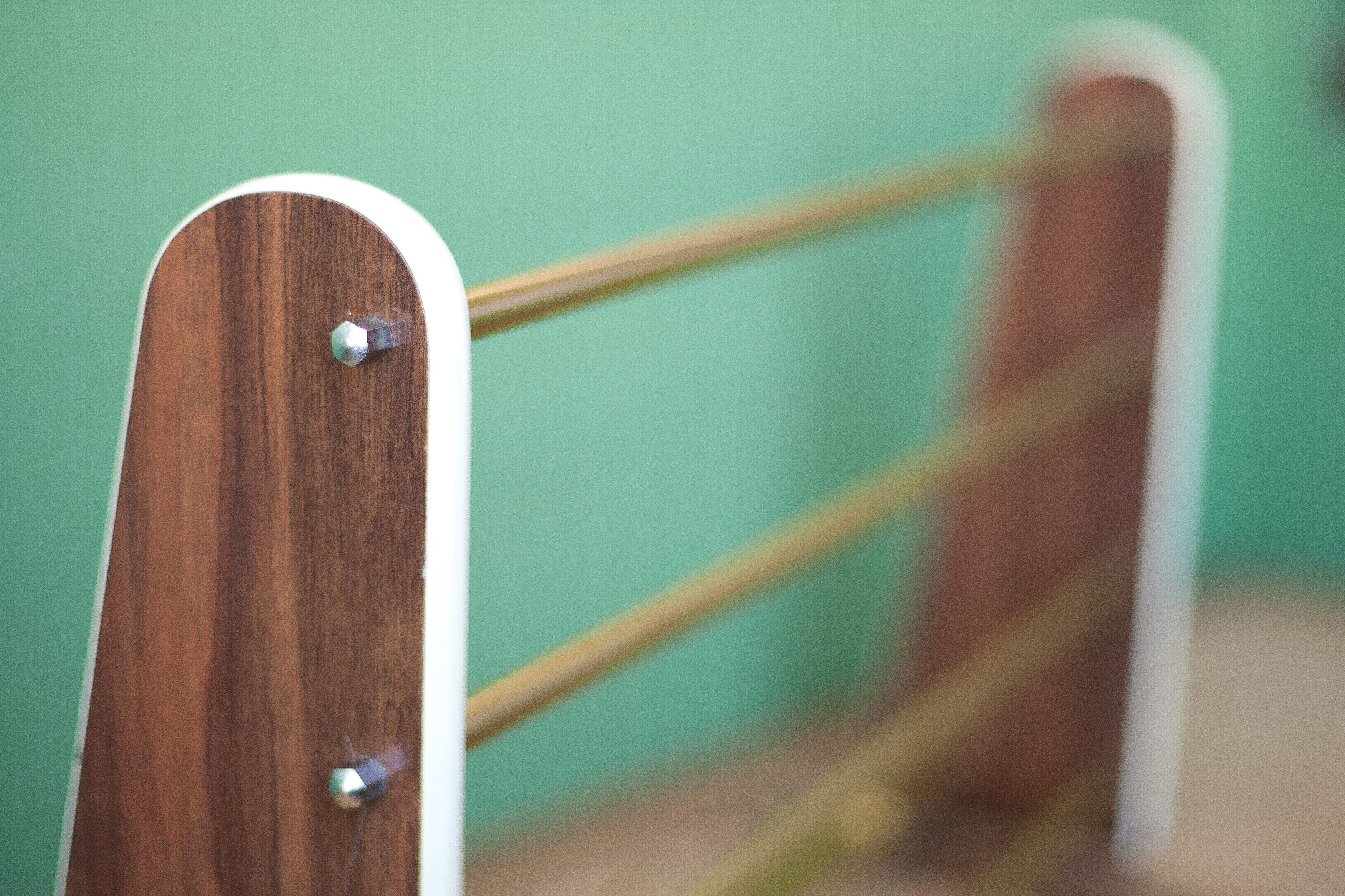 Formica and brass vintage coat rack