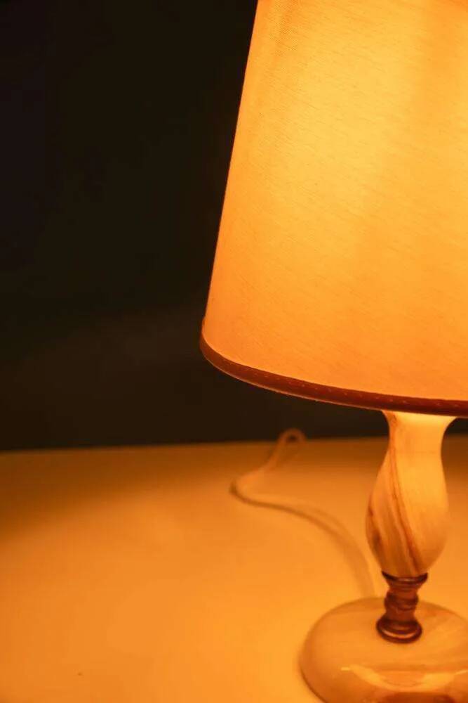 Bohemian table lamp from the 60s/70s, onyx and brass regency.