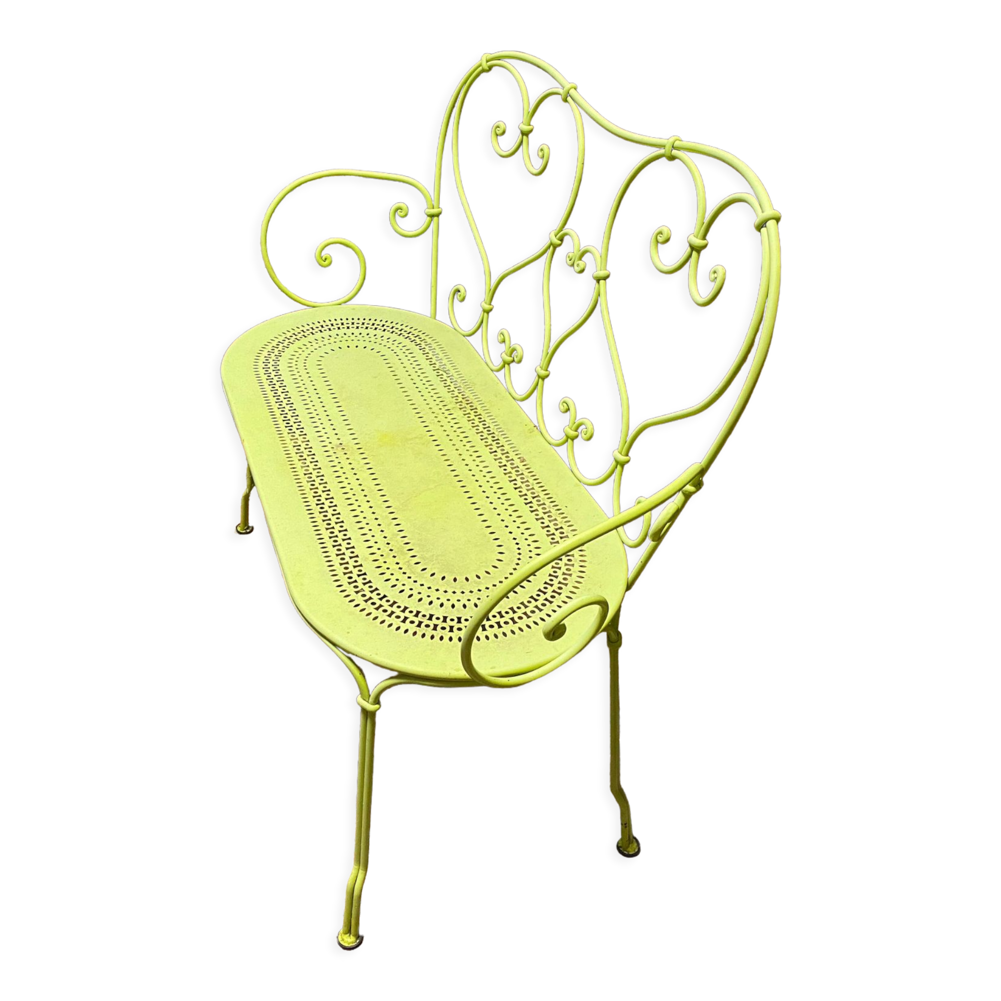 Wrought iron metal garden bench