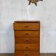 Vintage honey oak chest of drawers – Compass legs