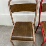 5 industrial style metal chairs, vintage