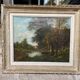 Tableau paysage campagne ancien