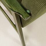 Scandinavian armchair deep olive green 1970s Boho style