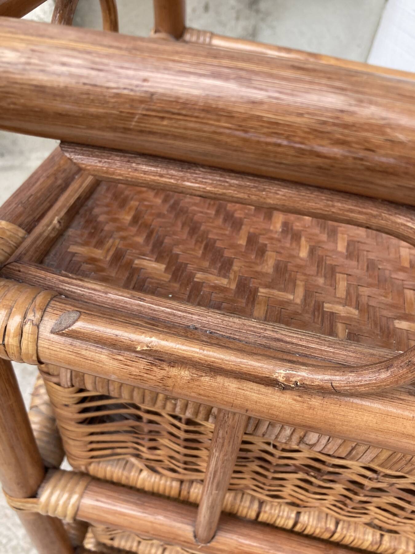 Vintage rattan chiffonier