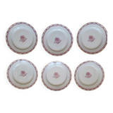1 set of 6 art-deco dessert plates in Limoges porcelain