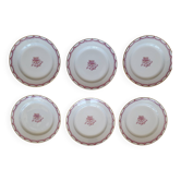 1 set of 6 art-deco dessert plates in Limoges porcelain