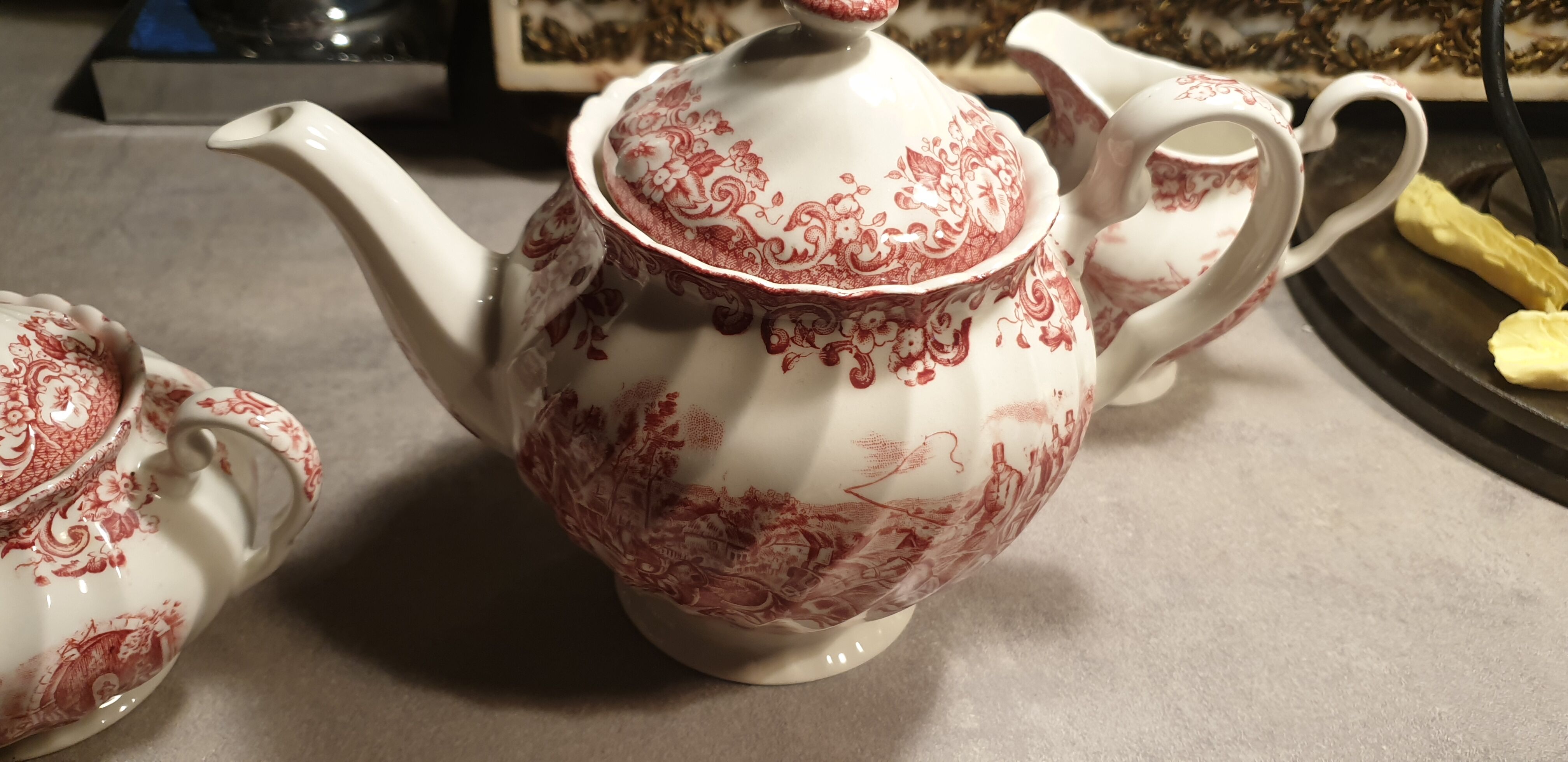 3-piece coffee service, JOHNSON BROS COACHING SCENES