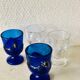 Electric blue and white glass shells