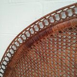 Vintage peacock rattan headboard