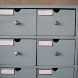 Vintage industrial wooden chest of drawers