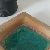 Vide poche artisanal grès et résine turquoise