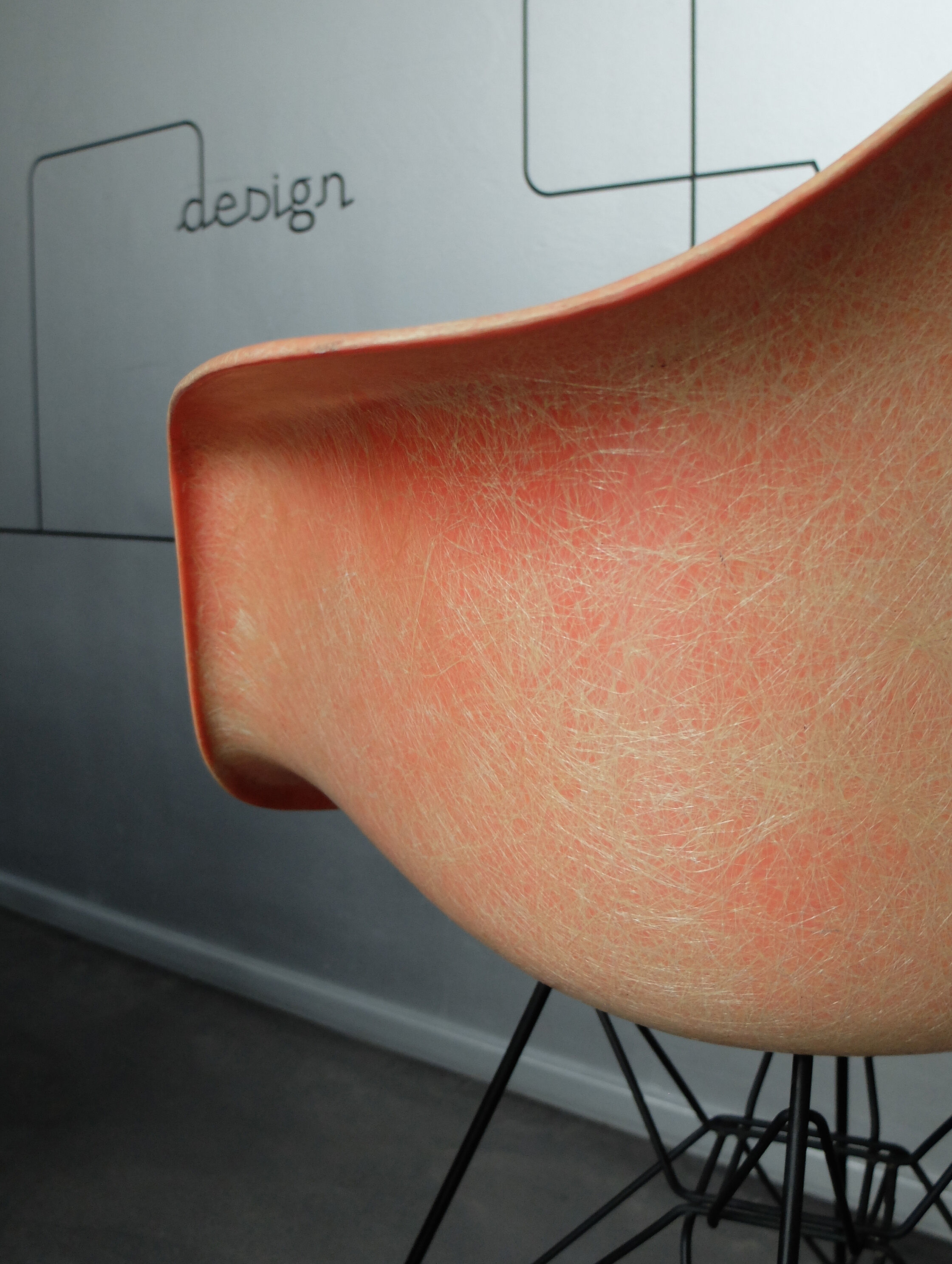 Fauteuil DAR par Charles & Ray Eames pour Zenith Plastics, red ou salmon, 1950