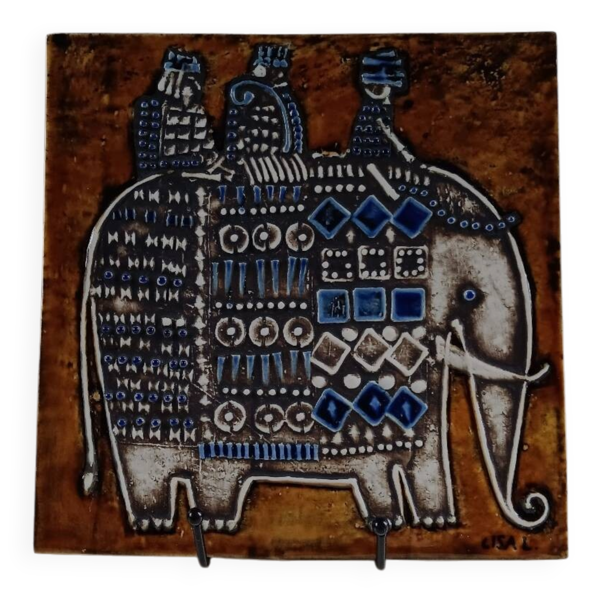 Ceramic plaque series Unik, Elephant by Lisa Larson - Gustavsberg