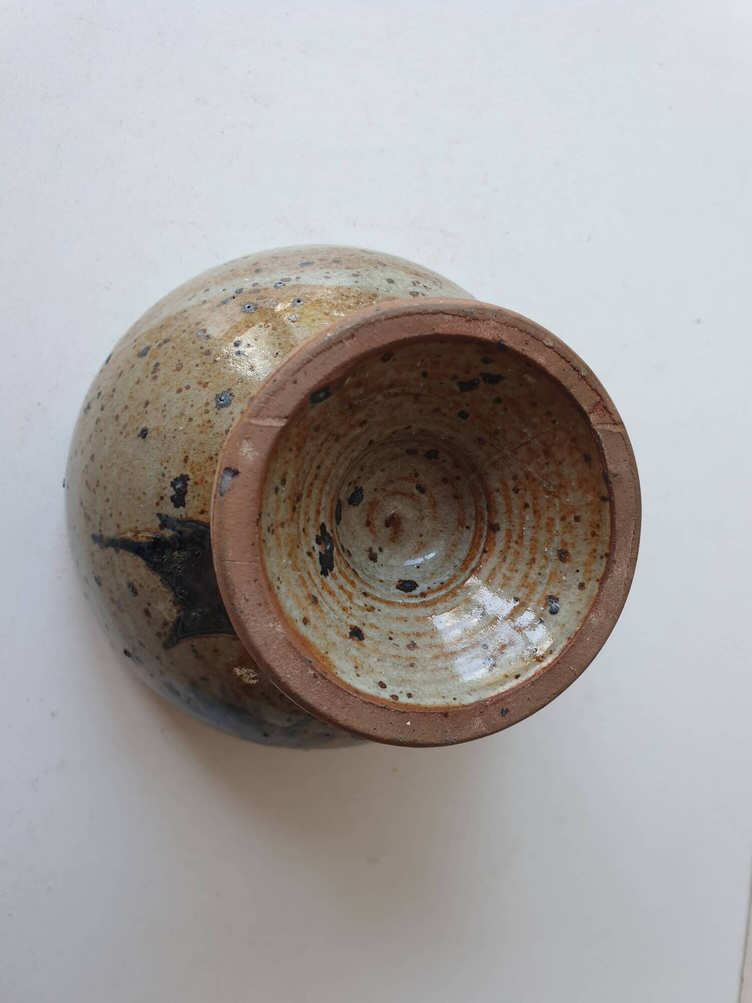 Pyrite stoneware ceramic bowl / cup signed Suzanne Dauliach Vallauris 60's