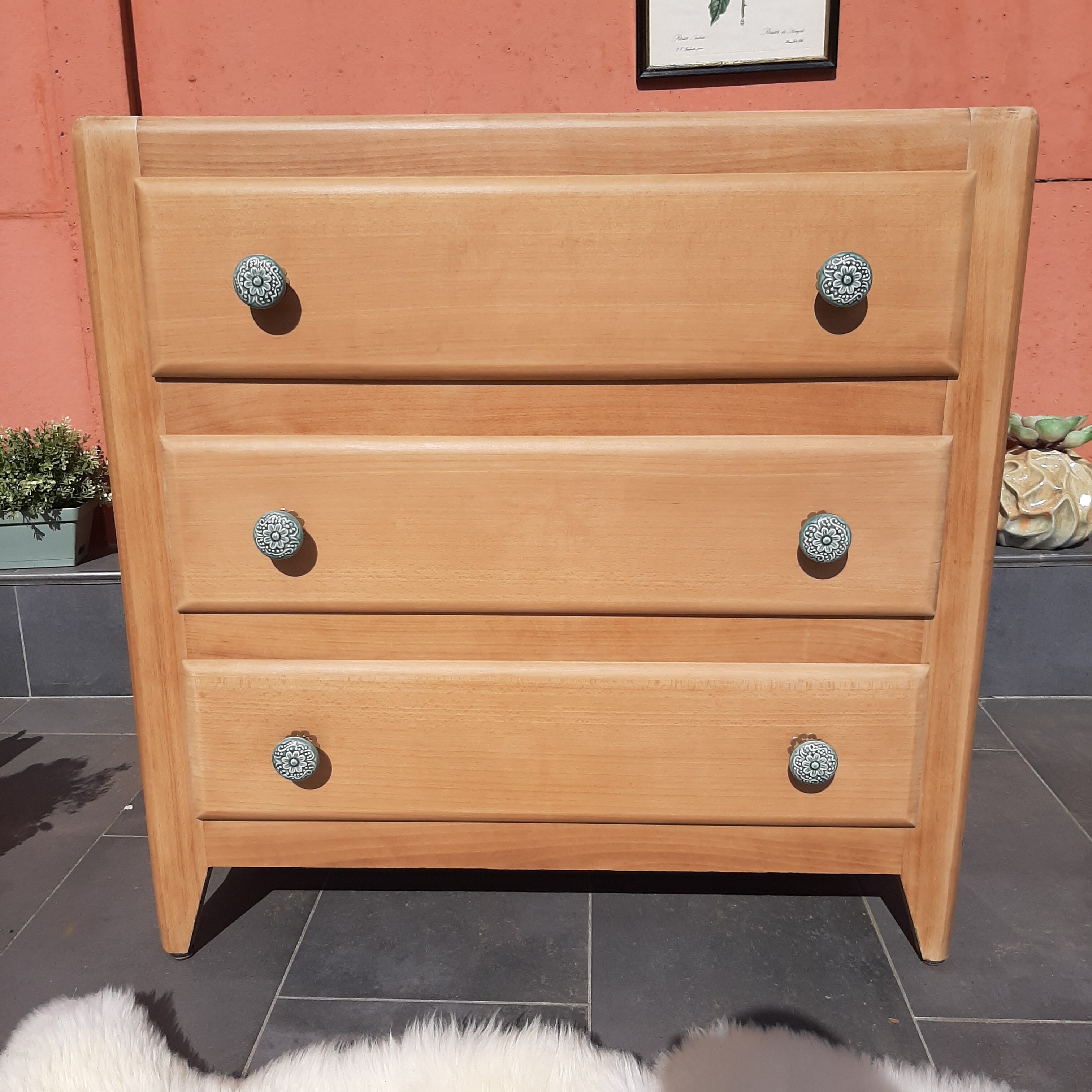 Vintage chest of drawers 3 drawers natural wood