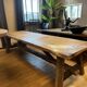Tower antique oak farmhouse table - 300 by 93 cm