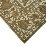 Hand-Knotted Persian Vintage 1970s 298 cm x 340 cm Beige Wool Carpet
