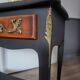 Mat black console / natural wood / gilding – Louis XV style Unique piece