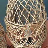 Pair of vintage rattan lamp