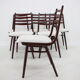Set de 6 hêtres « Boomerang » chaise de salle à manger, Tchécoslovaquie