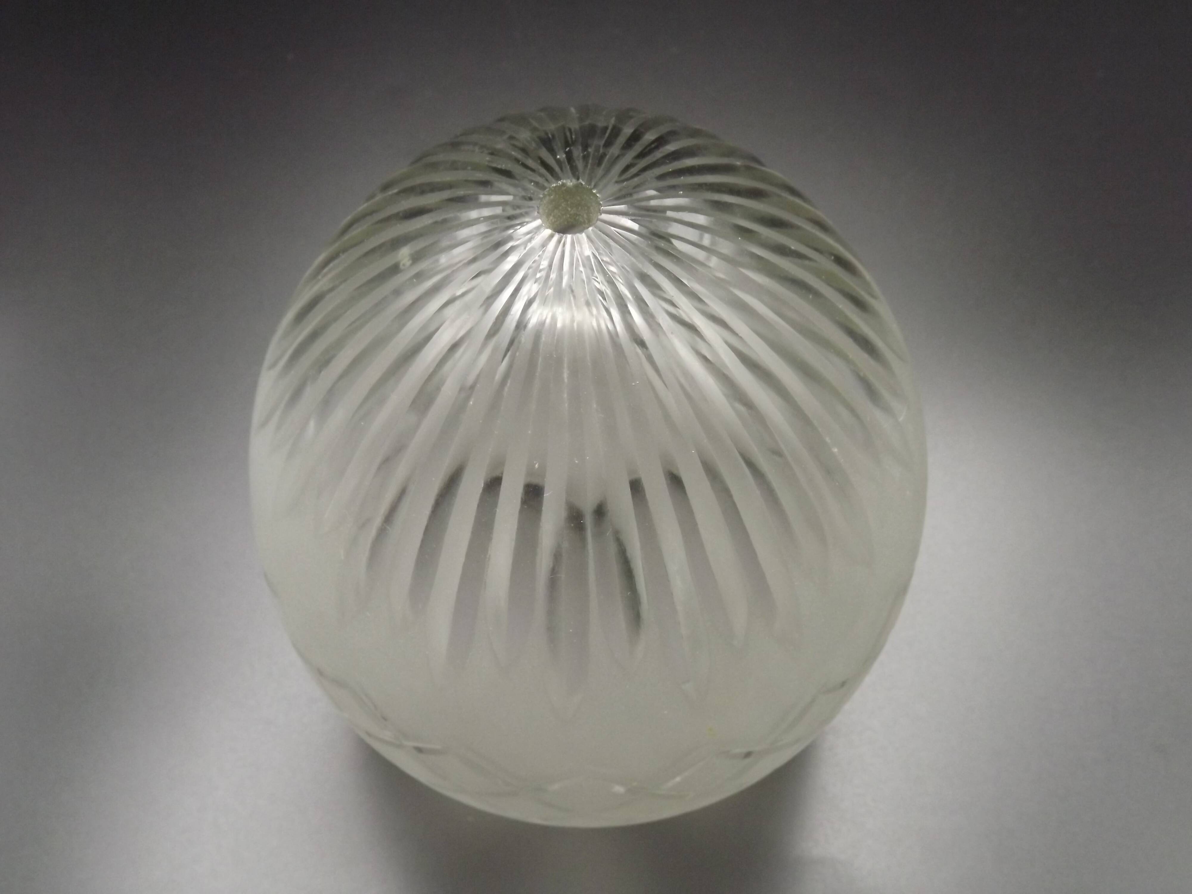 French Art Deco Opaque Cut Glass Shade • Vintage Lamp Shade Replacement