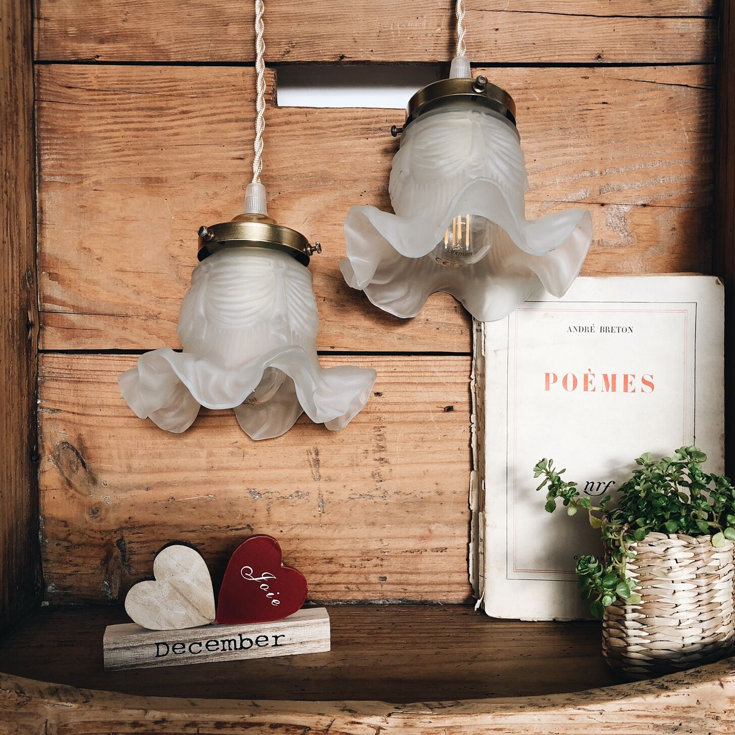 Duo of draped "tulips" walkmen