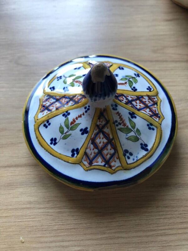 Antique Henriot Quimper Faience Coffee Set, Breton Folk Art, 1893-1904