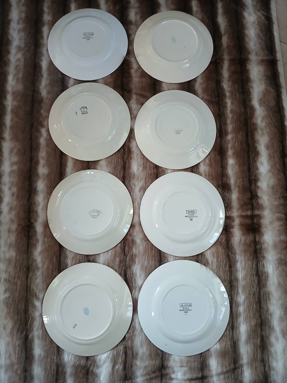 8 mismatched antique dinner plates