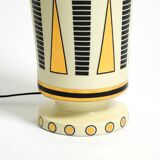 Large ceramic table lamp with Egyptian motifs by Nicolas Blandin, Paris