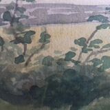 Watercolor "leaning tree"