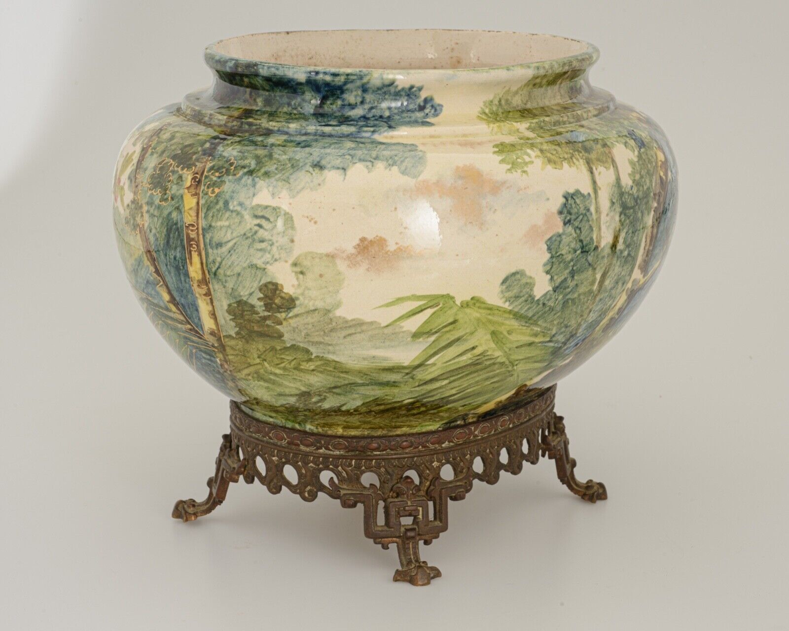Cache pot slip impressionist 1900 japanese base montigny nineteenth