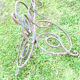 Vintage wrought iron lamp foot, volutes tripod floor lamp